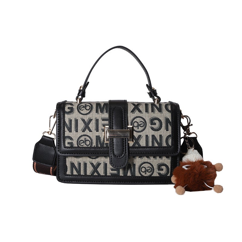 Retro Letter Print Handbag For Women, Checkered Pattern Crossbody Bag, Urban Trendy Small Square Bag, Commuter Quilted Fashion - Image 1