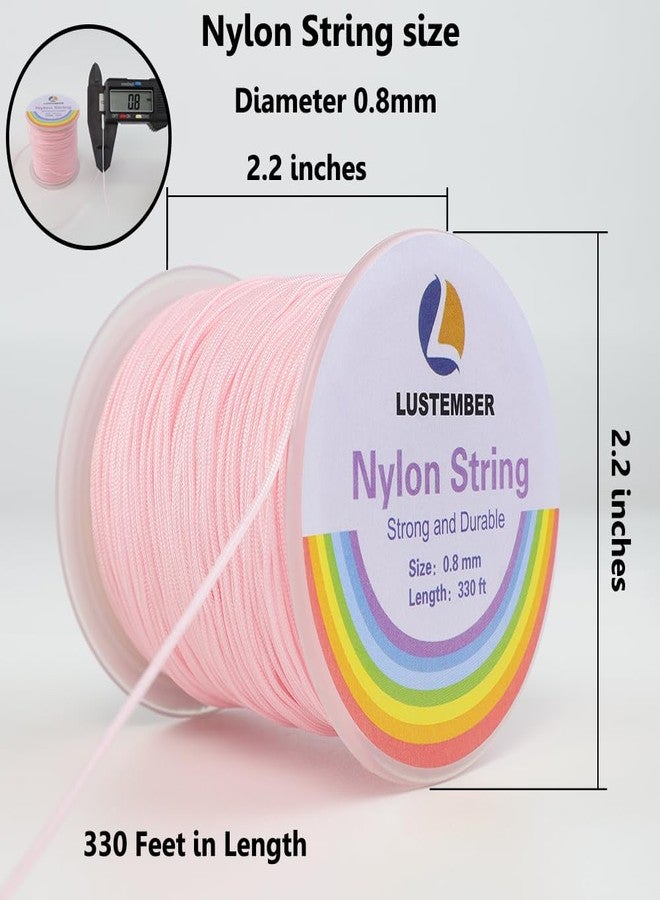 LUSTEMBER 0.8mm Nylon String Cord for Braided Bracelets, Beading, Necklaces, Macrame Craft, Wind Chime, Blinds, Jewelry Making - Image 2