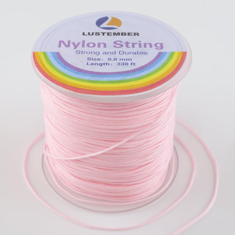 LUSTEMBER 0.8mm Nylon String Cord for Braided Bracelets, Beading, Necklaces, Macrame Craft, Wind Chime, Blinds, Jewelry Making - Image 1