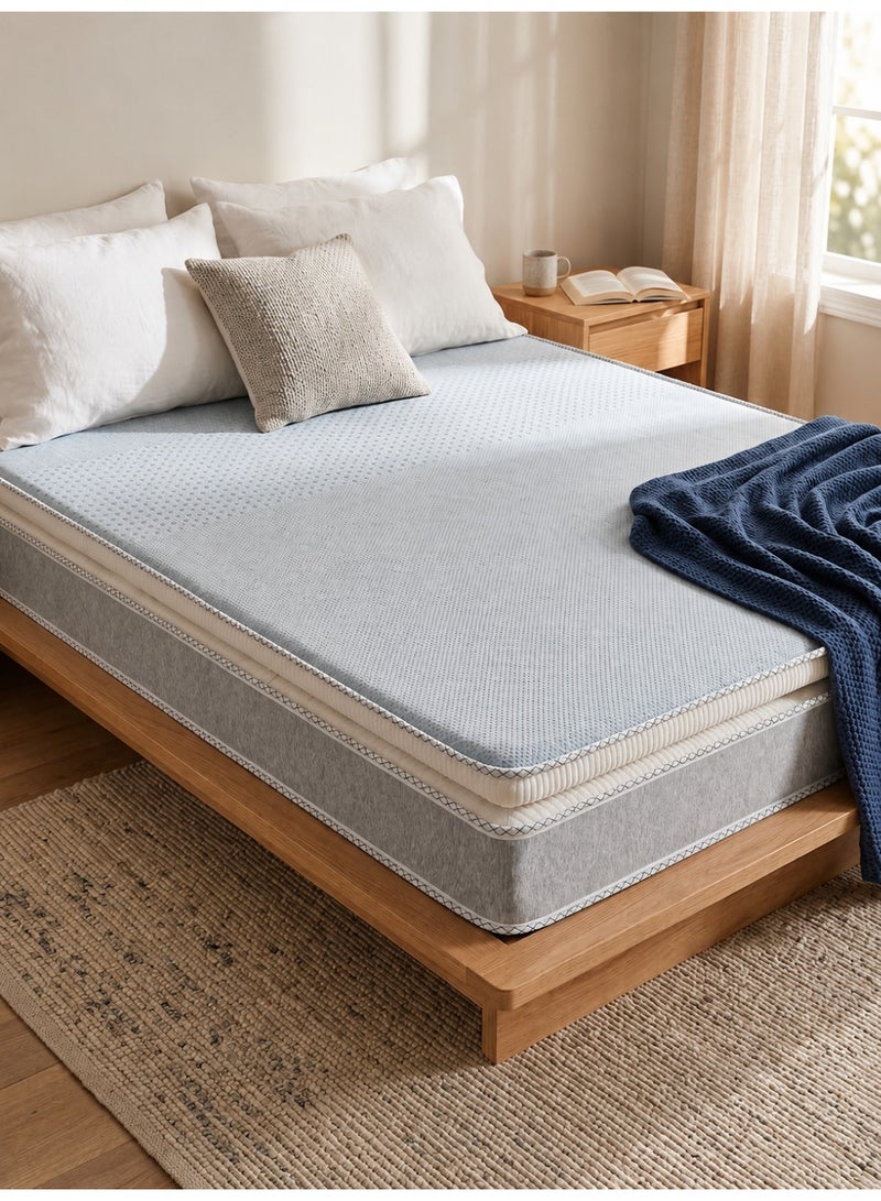 SMART HOME Multi-layer bed mattress with high-density foam texture, comfortable mattress with two-layer system, high-density memory foam filling and soft microfiber mattress fabric (size 200X140X15) - Image 1