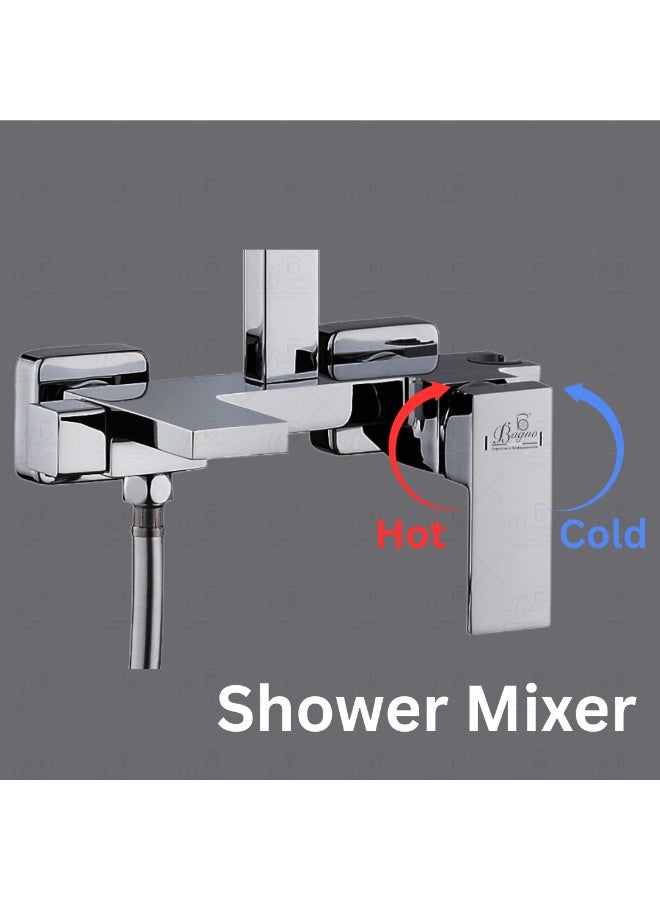 B BAGNO 9063-2CR Luxury Shower System – Wall Mounted, Chrome Finish, Rain & Hand Shower Combo, Thermostatic Mixer - Image 5