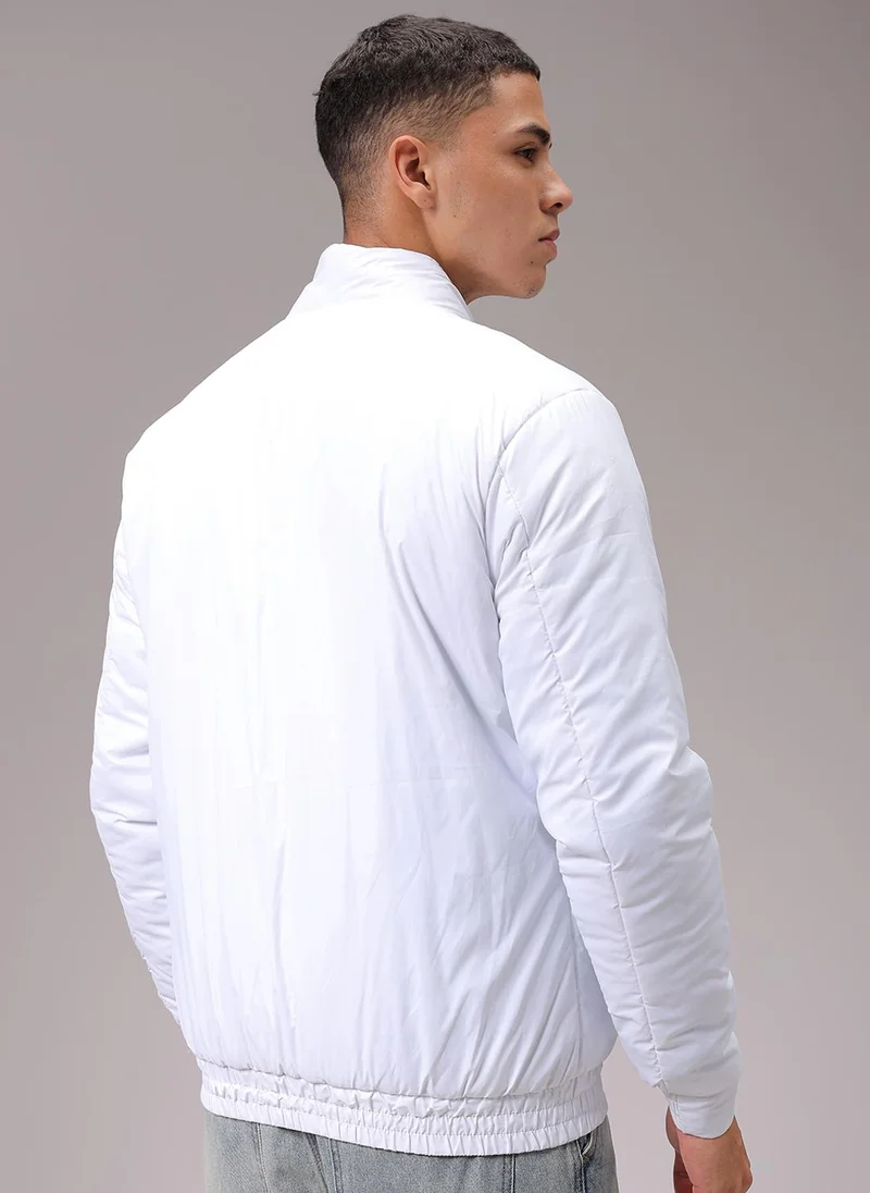 The Indian Garage Co Men Slim Fit Graphic Puffer Jackets