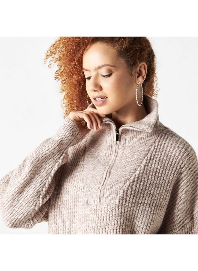 Lee Cooper - Lee Cooper Textured Pullover with Collar and Zip Closure - Image 1