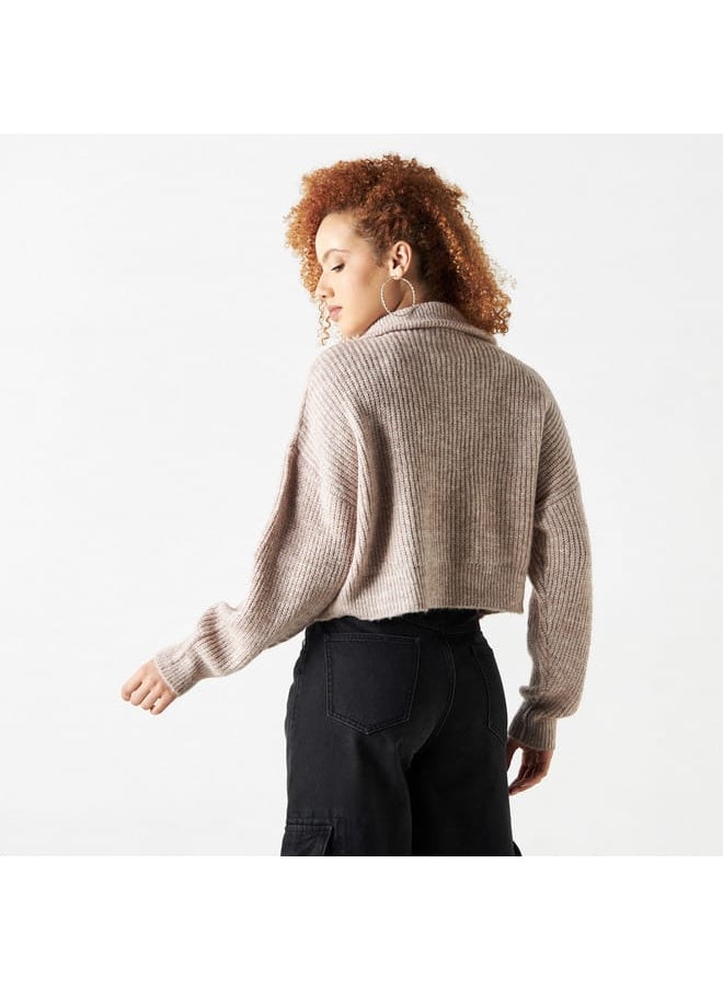 Lee Cooper - Lee Cooper Textured Pullover with Collar and Zip Closure - Image 1