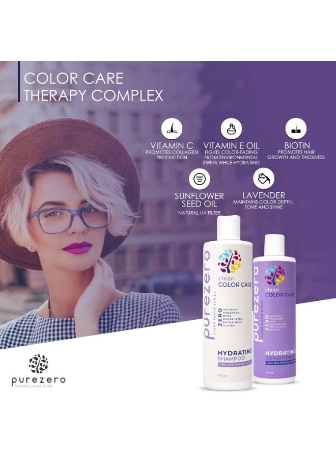 Purezero Clean Color Care Hydrating Shampoo & Conditioner Set - Toning, Balance for Color Treated Hair - Hydrate Dry Hair - Zero Sulfates, Parabens - Image 3