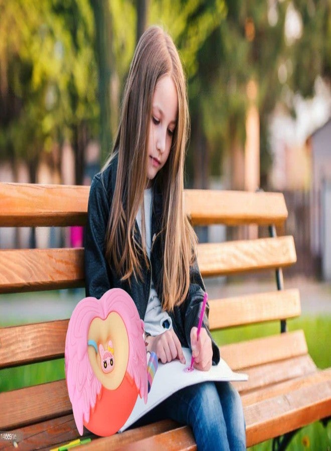 SYGA Children Angel Wings Pop It Sling Silicone Messenger Heart Design Bag Coin Bag Cartoon Handbag for Toddlers Kids (Orange) - Image 2