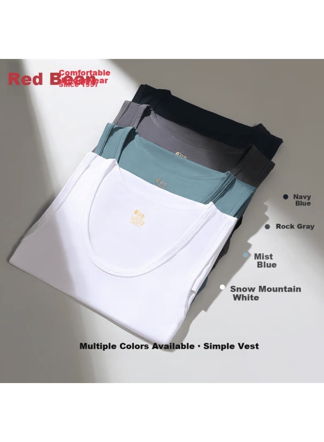Hongdou Men's 7a Antibacterial Modal Silky Stretch Round Neck Simple Base Layer Sports Vest - Image 2