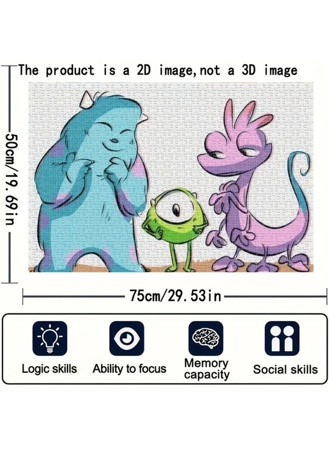 1000 قطعة من أحجية مونسترز إنك الخشبية المصغرة لعبة عائلية إبداعية - Image 5