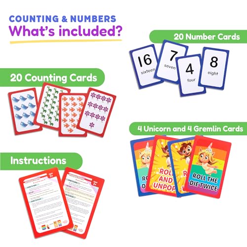THE FIDGET GAME Counting and Numbers Flash Cards for Ages 3 to 7 Facts 120 Learning Tools for PreK Kindergarten Activities Preschool Flashcards 2 Games Included - Image 5