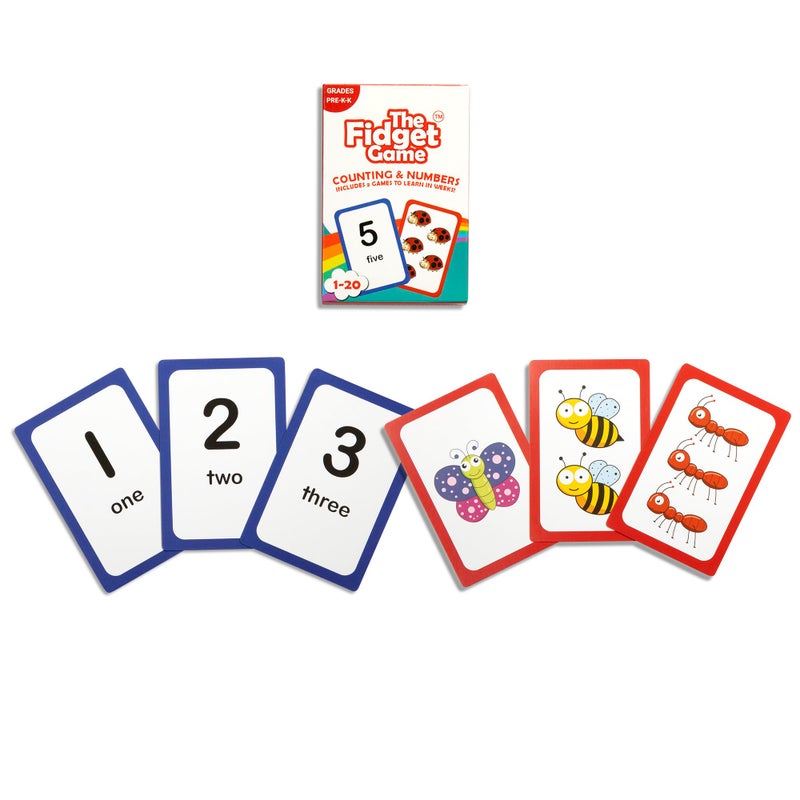 THE FIDGET GAME Counting and Numbers Flash Cards for Ages 3 to 7 Facts 120 Learning Tools for PreK Kindergarten Activities Preschool Flashcards 2 Games Included - Image 3