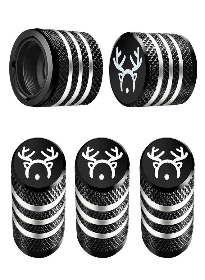 DECURCAR Tire Valve Stem Cap Cover - (5 Pack) Tire Air Cap Corrosion Christmas Reindeer Antler Antlers Auto Accessories Decoration for Car Truck Bike Black - Image 1