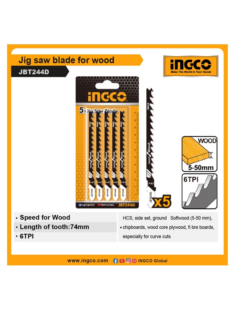 إنجكو شفرة منشار أركت لقطع الخشب من INGCO - JBT244D - Image 3