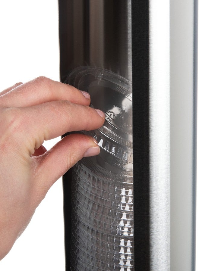 San Jamar Lid Dispenser Wall-Mounted, 12-24 Oz with Dual Lid Capacity for Restaurants, Dining Halls, and Fast Food, Stainless Steel, 23.5 Inches, Silver - Image 4