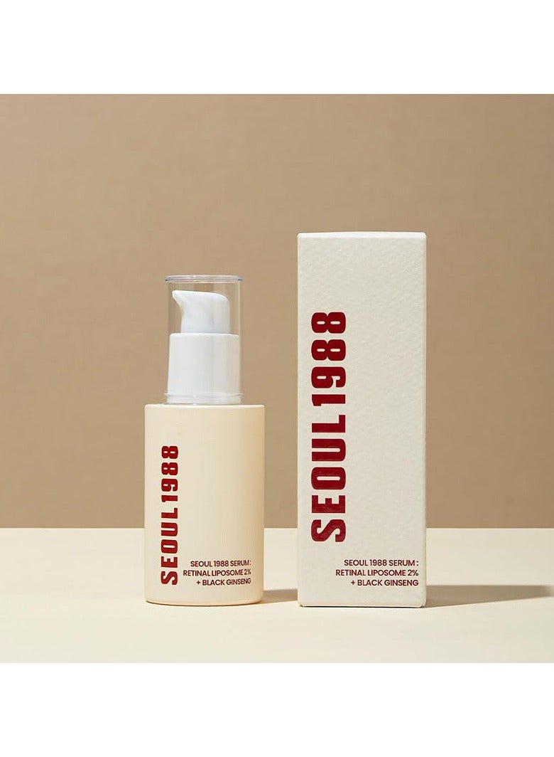K-SECRET KSECRET SEOUL 1988 Serum : Retinal Liposome 2% + Black Ginseng, 30ml/1.01fl.oz | 58% Black Ginseng Extract with Retinal, Bakuchiol, Vitamin C & 3 Peptides for Wrinkle Care | Korean Skincare(Packaging May Vary) - Image 1