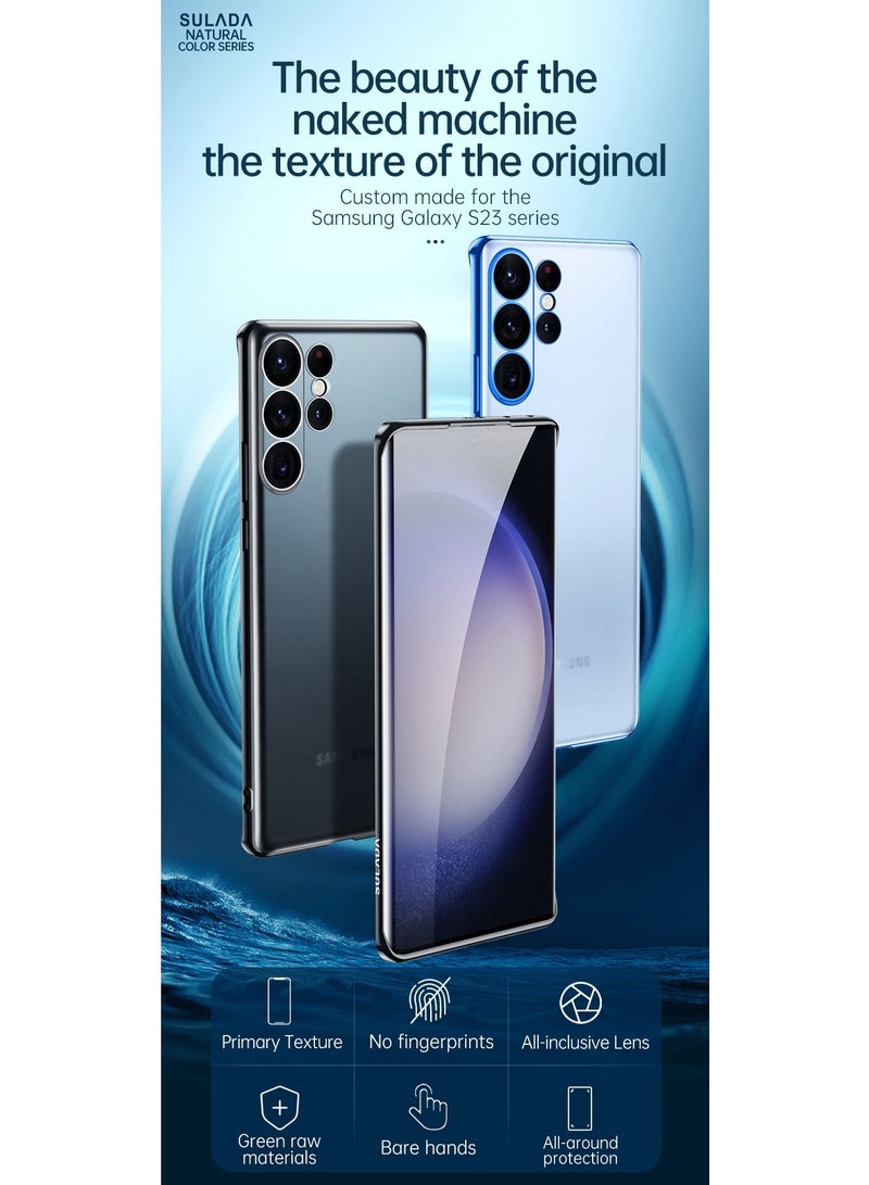 SULADA Suitable for Samsung Galaxy S23 Ultra Matte Plated Mobile Phone Shell S22 Ultra Translucent Protective Soft Cover Light Black - Image 3