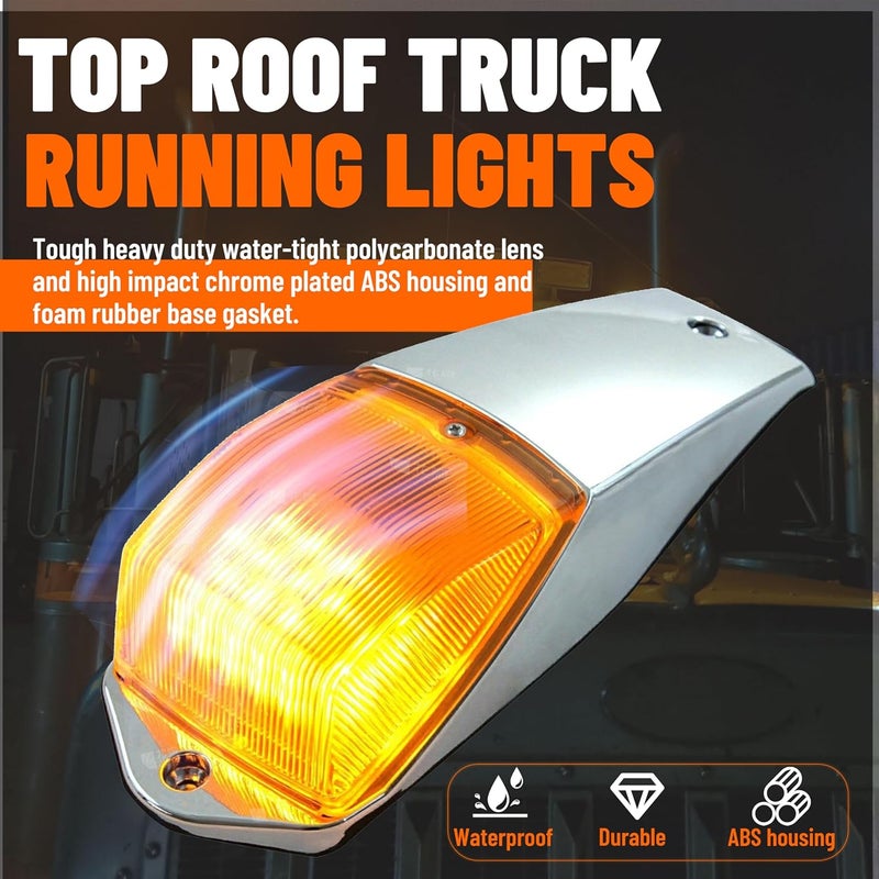 ECOTRIC 5pcs 31LED Amber Cab Marker Lights - Waterproof Top Roof Truck Running Lights - Image 3