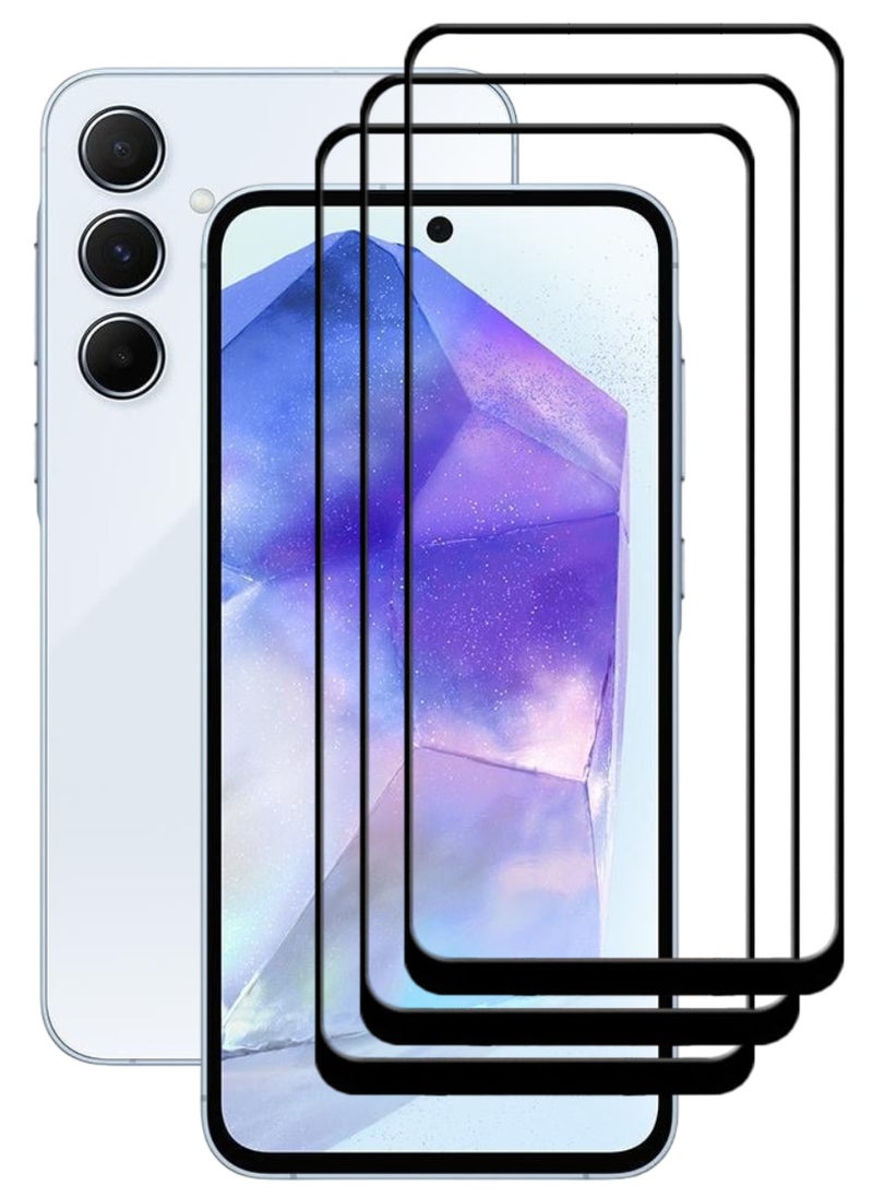 ACLIX 3 Pieces Antistatic ESD Dustproof Premium Quality High Definition Tempered Glass Screen Protector Designed For Samsung Galaxy A55 - Image 1