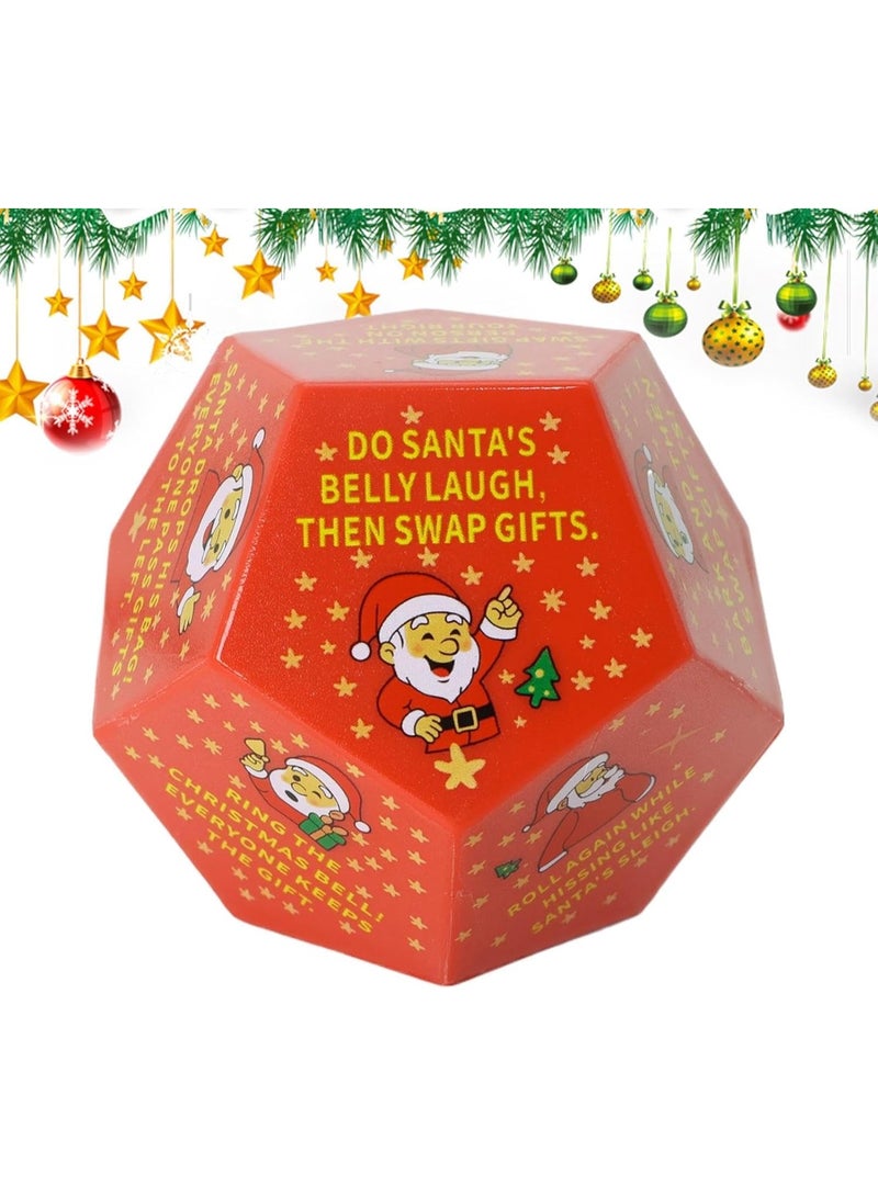 Santa Swap Gift Exchange Dice Game - 12 Sided Christmas Party Game for Family & Friends, Fun Holiday Stocking Stuffer for Kids, Adults, Family Night Activities, Includes Role Play - Image 1