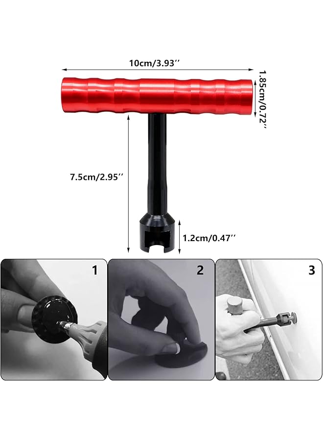 SYOSI T Shape Car Dent Repair Kit, , Car Paintless Dent Puller Dent Removal Tool Kit With 18 Blue Gasket Plastic Suction Cup, Portable Auto Body Tools Hammer Kits - Image 2