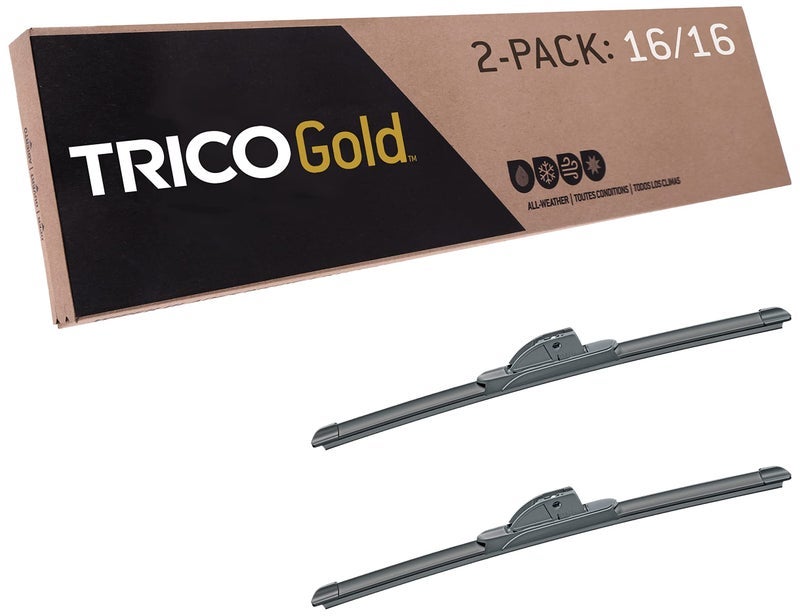 TRICO Gold (18-1616) 16 & 16 Inch Pack of 2 Automotive Replacement Windshield Wiper Blades for My Car Super Premium All Weather Beam Blade for Select Vehicle Models