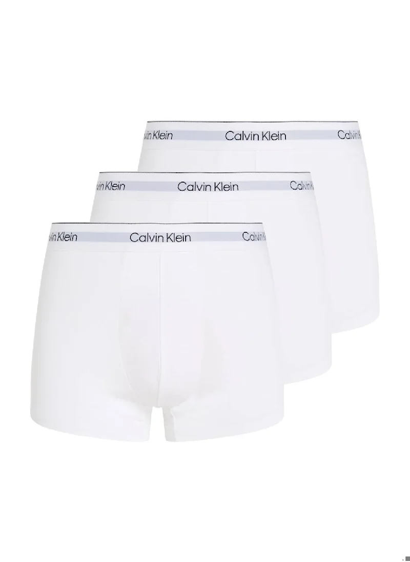 CALVIN KLEIN Men's 3 Pack Trunks - Modern Cotton - Cotton, White