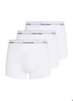 CALVIN KLEIN Men's 3 Pack Trunks - Modern Cotton - Cotton, White  - Image 1