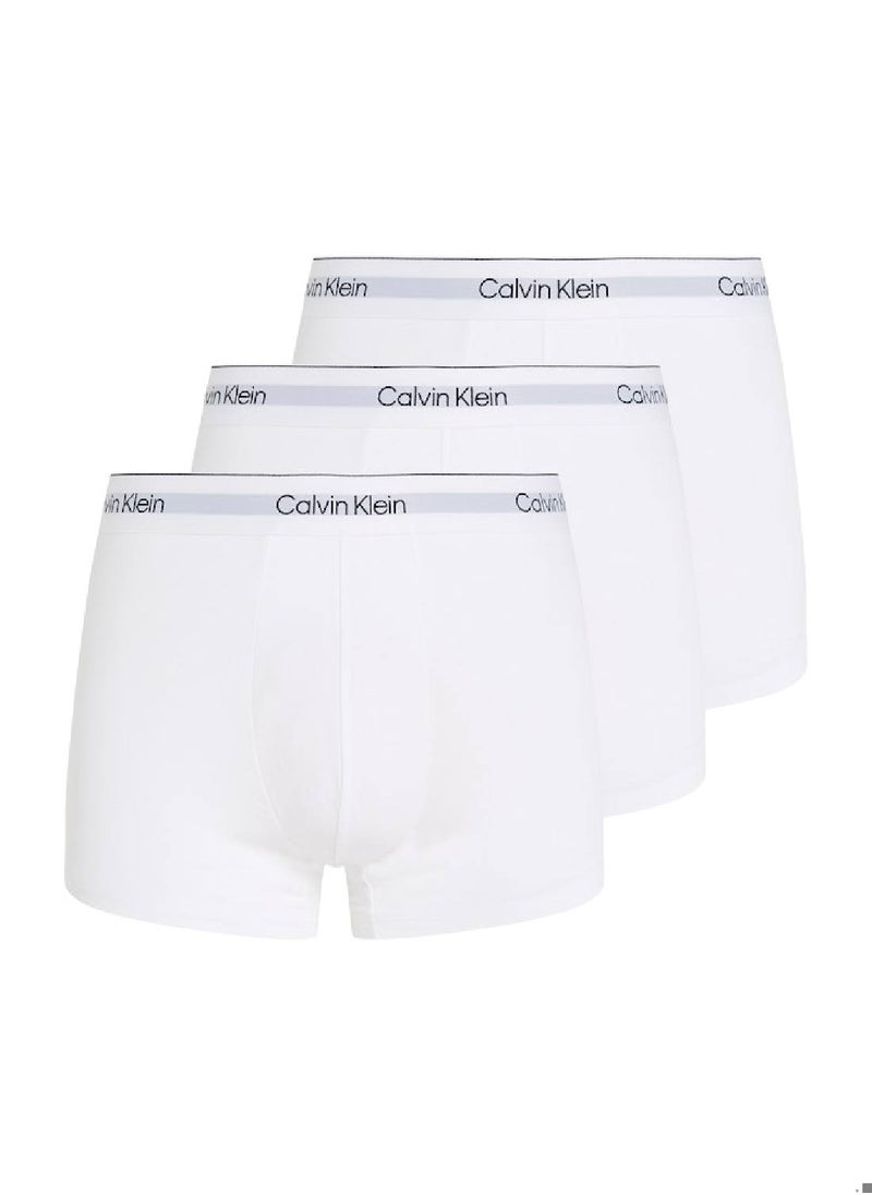 CALVIN KLEIN Men's 3 Pack Trunks - Modern Cotton - Cotton, White  - Image 1