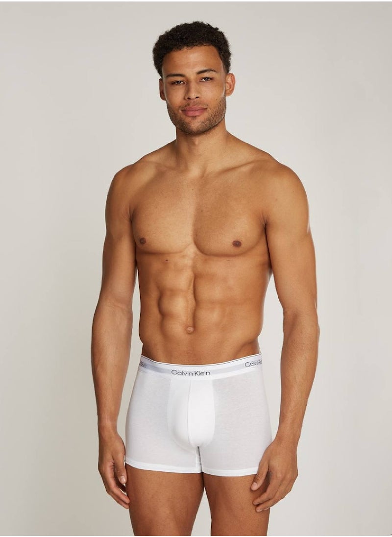 CALVIN KLEIN Men's 3 Pack Trunks - Modern Cotton - Cotton, White  - Image 2
