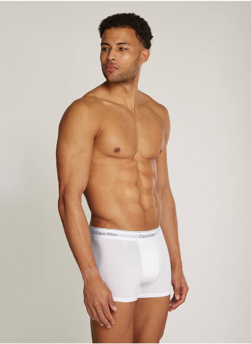 CALVIN KLEIN Men's 3 Pack Trunks - Modern Cotton - Cotton, White  - Image 3