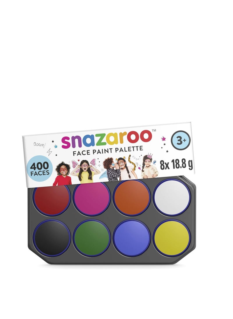 Snazaroo - Snazaroo Face Paint Palette Kit, 8 x18.8g (0.6 Fl Oz), 8 Colours, Face Paint for Kids & Adults - Image 1
