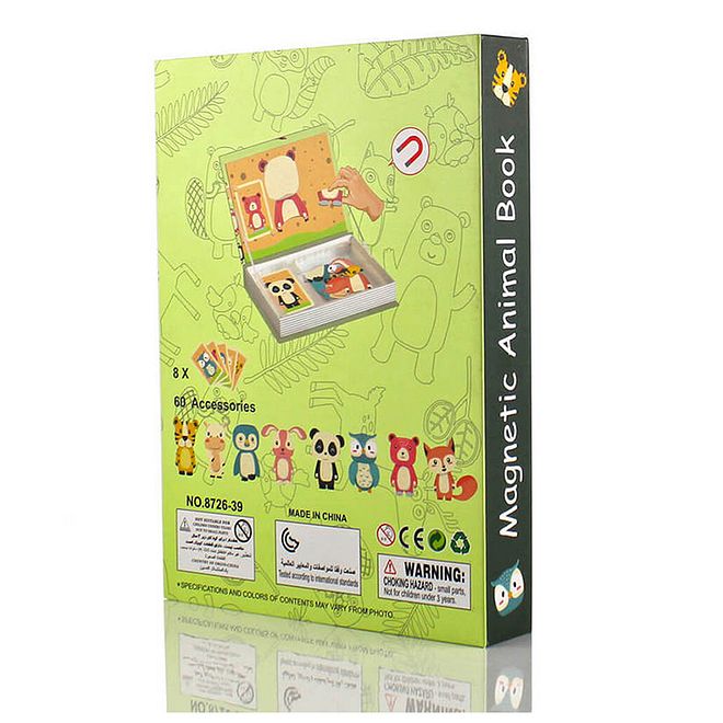 UKR Magnetic Puzzle Book Animals , Educational Toy for Ages 3 , 68 Pcs Tiger, Cow, Penguin & More , Multicolor Magnet Set , Great Gift Idea - Image 3