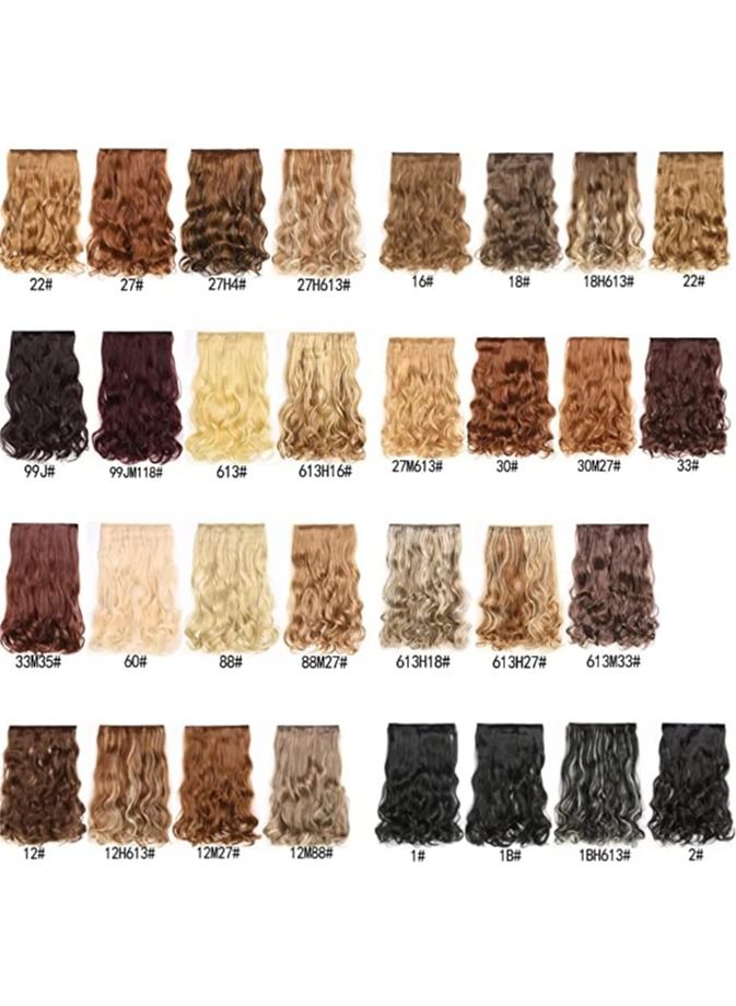 Estelle Eestelle full head one-piece long straight and Body Wave hair extension, with 5 clips, suitable for women and girls (#30, Body Wave) - Image 5