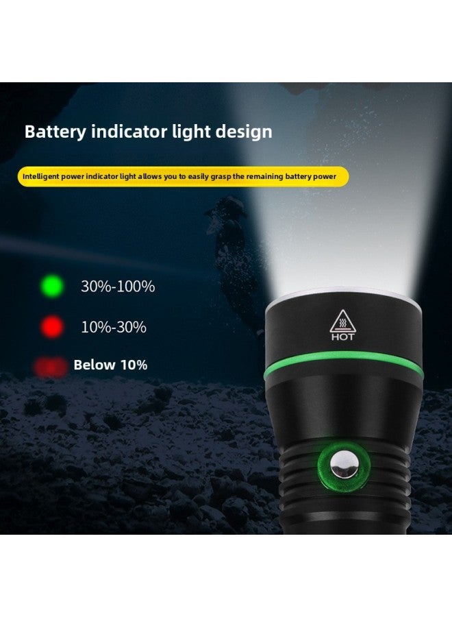 Waterproof Diving Flashlight Strong Light Charging Outdoor Super Bright Underwater Special Submarine Light Catch Fish Catch Sea Lamp-Colour:S3 Flashlight + Hand Strap + White Box (batteries Not Included)  - Image 3