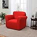 Madison Madison Stretch Jersey Red Chair Slipcover, Solid  - Image 2