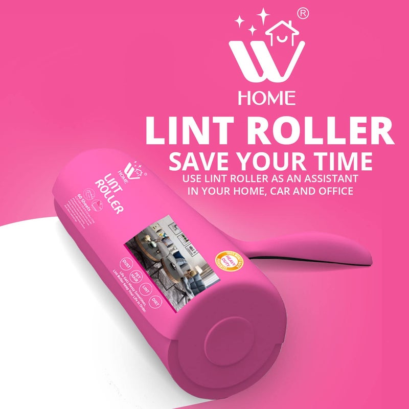 WBM WBM Home Lint Roller with 2 Refill Lint Remover Extra Sticky Pet Hair Remover Hair  Dust Removal for Couch Furniture Cloths60 SheetsEach 180 Sheets Total  - Image 3