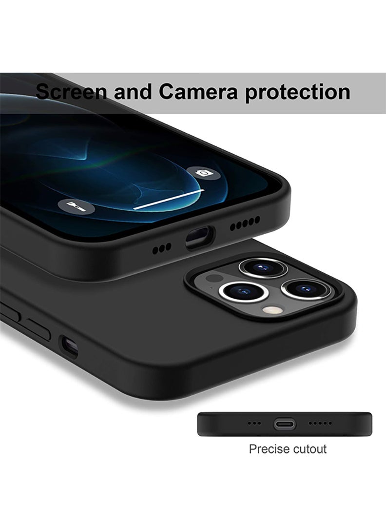 Theodor Protective Slim Fit Case Liquid Silicone Cover with Full Body Protection Anti-Scratch Shockproof Case For iPhone 12 Pro Black  - FORZA042 Harder you work Better you get - Image 2