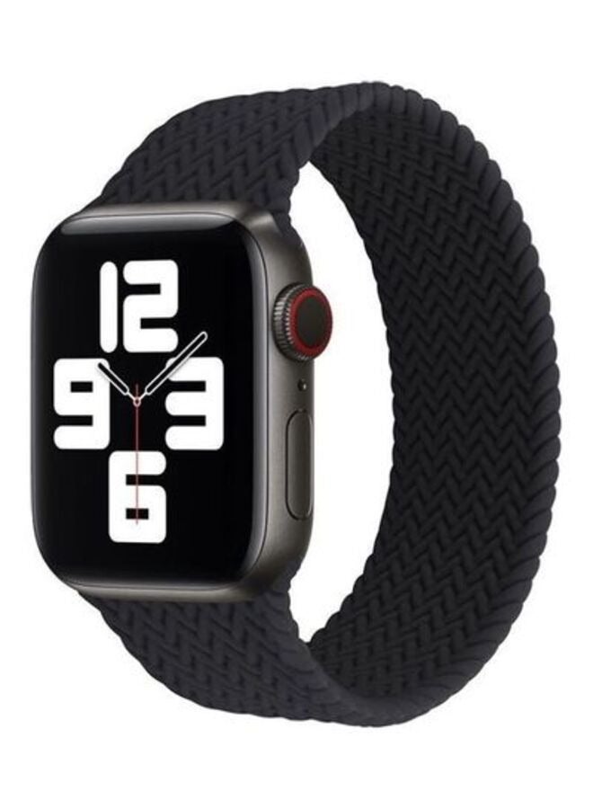 Silicon Braided Replacement Strap For Apple Watch Series 7/6/SE/5/4 41/40/38 mm Small Black