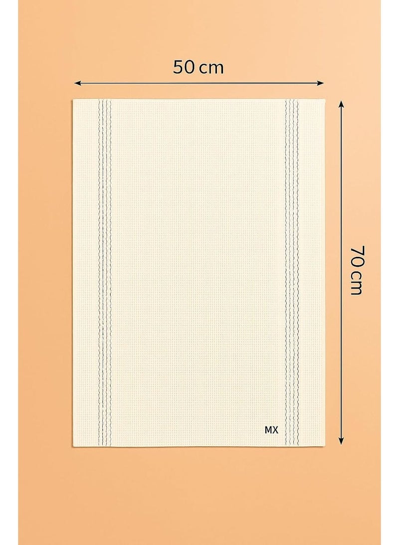 م اكس م مناشف كبيرة لتنظيف أطباق المطبخ، عبوتان، أبيض 50x70 سم، 450 جرام في المتر المربع، منشفة شاي، مناشف متعددة الأغراض قابلة لإعادة الاستخدام (عبوتان، كبيرة) - Image 3
