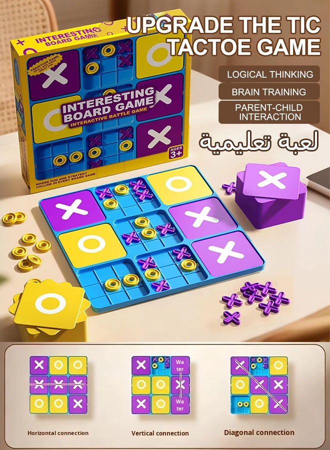 Early Education Toy,X O Game,Desktop Game Training Logical Thinking Children's Educational Nine-Grid Tic Tac Toe Board Game,Interactive Family Board Game Suitable for Adults and Kids big Size 22CM - Image 1