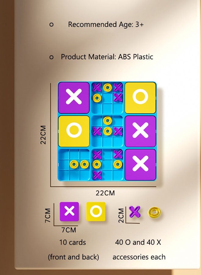 Early Education Toy,X O Game,Desktop Game Training Logical Thinking Children's Educational Nine-Grid Tic Tac Toe Board Game,Interactive Family Board Game Suitable for Adults and Kids big Size 22CM - Image 2