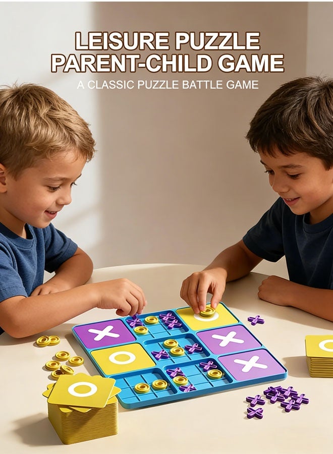 Early Education Toy,X O Game,Desktop Game Training Logical Thinking Children's Educational Nine-Grid Tic Tac Toe Board Game,Interactive Family Board Game Suitable for Adults and Kids big Size 22CM - Image 5