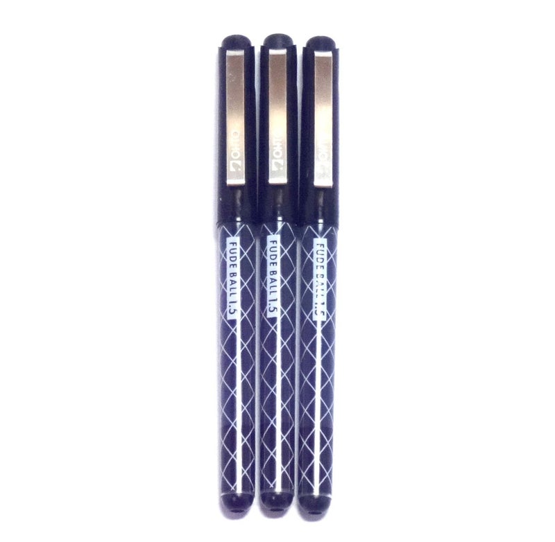 OHTO Fude Ballpoint Pen Extra Bold, 1.5mm, black ink, 3 pens per Pack (Japan import) [Komainu-Dou Original Package] - Image 1