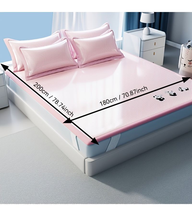 3 Piece Green Panda Ice Mat Set With Pillowcase Foldable Cool Summer Pad - Image 2