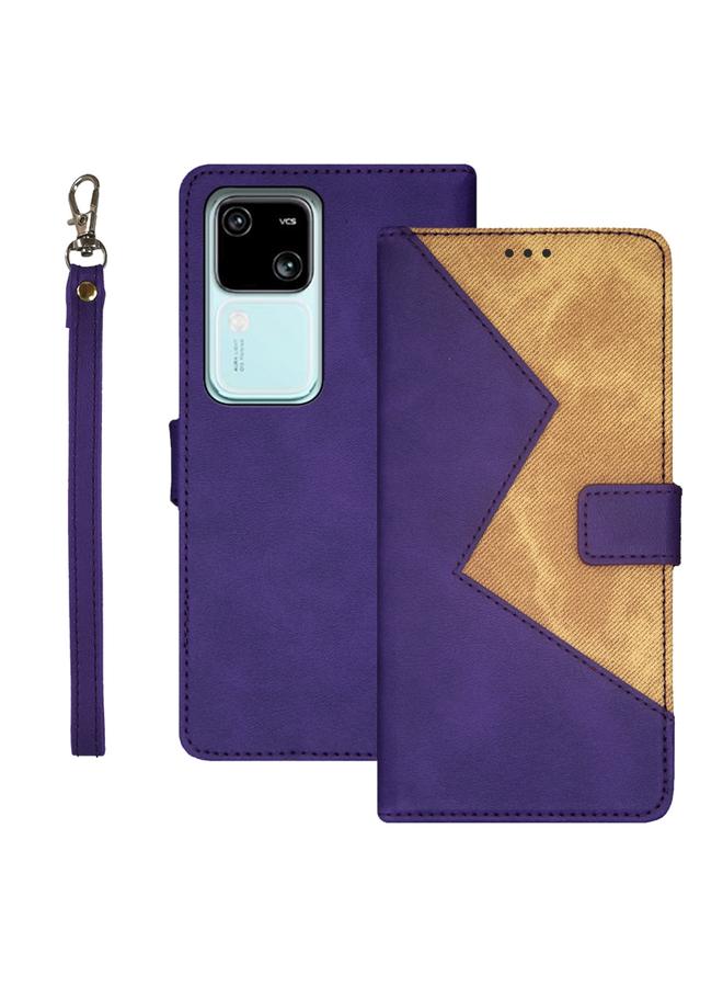The Bros Case For vivo V30 Two-color Splicing Leather Phone Case