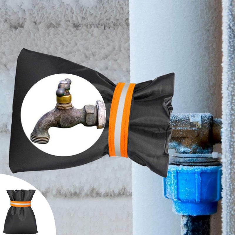 كلاراكو أغطية صنابير خارجية للشتاء، أغطية صنابير معزولة للشتاء، جوارب معزولة لصنابير المياه الخارجية للحماية من التجمد، غطاء خرطوم قابل لإعادة الاستخدام مقاوم للماء (7.1 × 9.8 بوصة) - Image 1