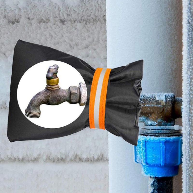 كلاراكو أغطية صنابير خارجية للشتاء، أغطية صنابير معزولة للشتاء، جوارب معزولة لصنابير المياه الخارجية للحماية من التجمد، غطاء خرطوم قابل لإعادة الاستخدام مقاوم للماء (7.1 × 9.8 بوصة) - Image 4