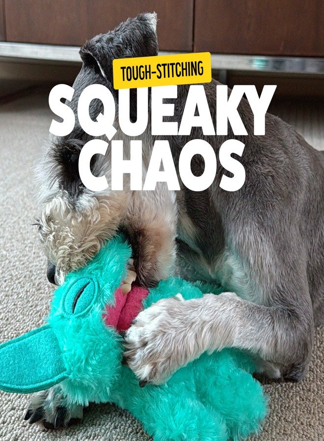 Bonkers Fuggler Grin Grin Squeaky & Plush Dog Toy for Playtime, Blue, 8 inches - Image 5