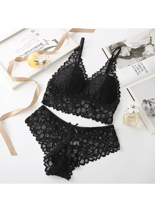 Bra Set For Women With Small Push-up Bra And Alluring Lace, Large Size Anti-sagging, Large Size Lingerie