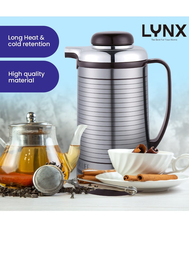 lynx LYNX Vacuum Flask – 1L Stainless Steel Thermal Jug, Long Heat & Cold Retention, High-Quality Durable Material, Premium Design, Easy to Use & Clean, Comfortable Handle & Pouring Spout – LY-1101  - Image 3