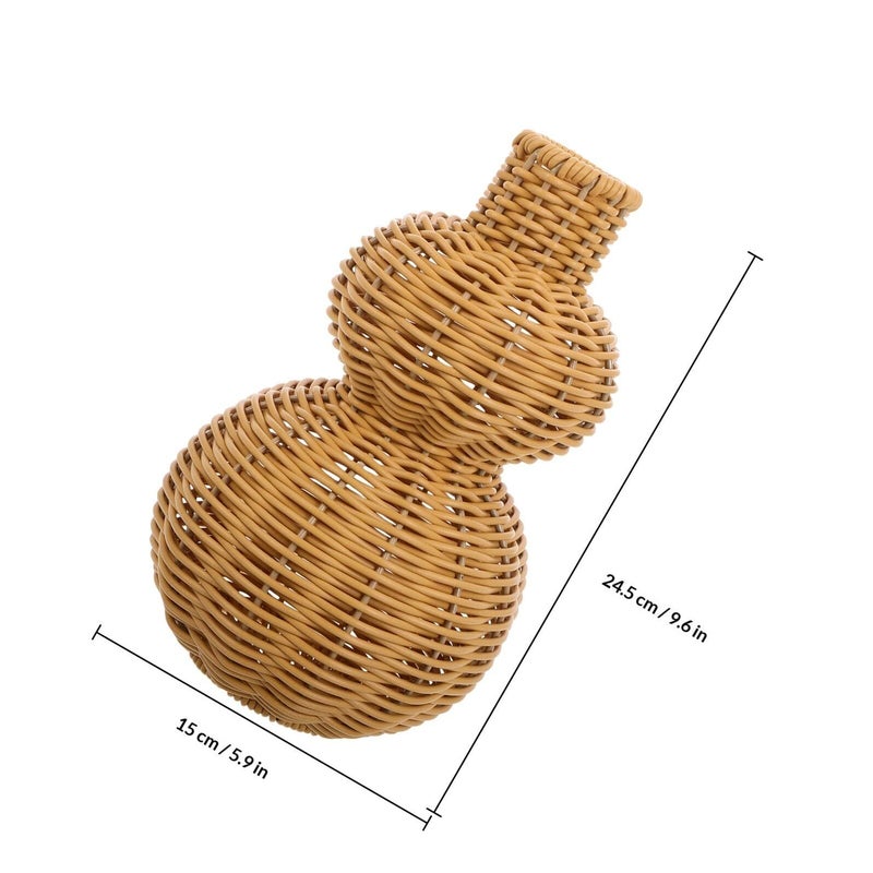 Brown Woven Rattan Vase Handmade Flower Pot for Table Centerpiece and Home Decor - Image 3